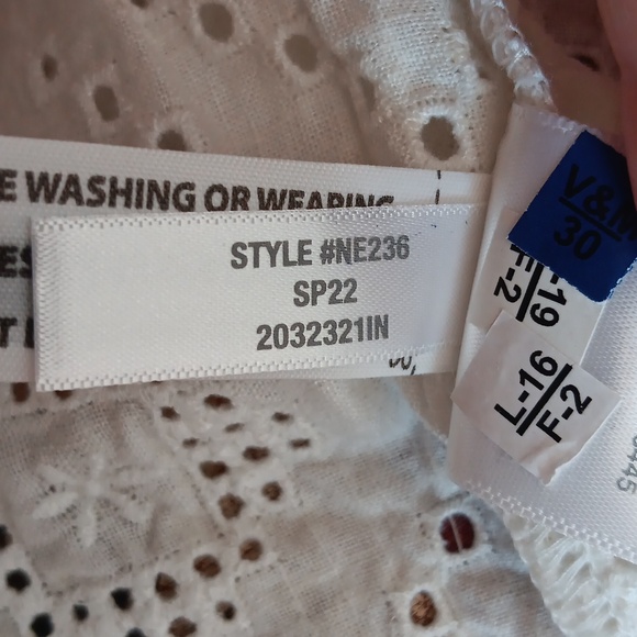 Madewell Rosalie Tie Strap Top In Geo Eyelet Size Small NWT - Picture 8 of 10